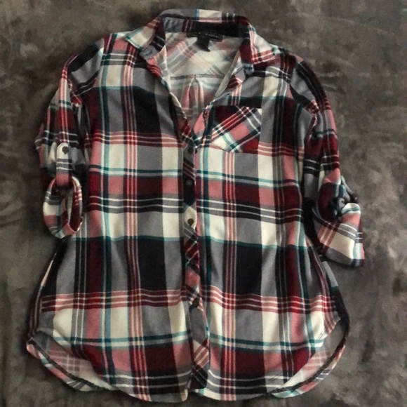 Polly & Ester plaid flannel button down - Picture 1 of 2